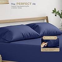 Vista 4 de THREAD SPREAD Juego de 2 fundas de almohada de 100 % algodón tamaño estándar/Queen, 400 hilos, ultra suaves y frescas de tejido satinado