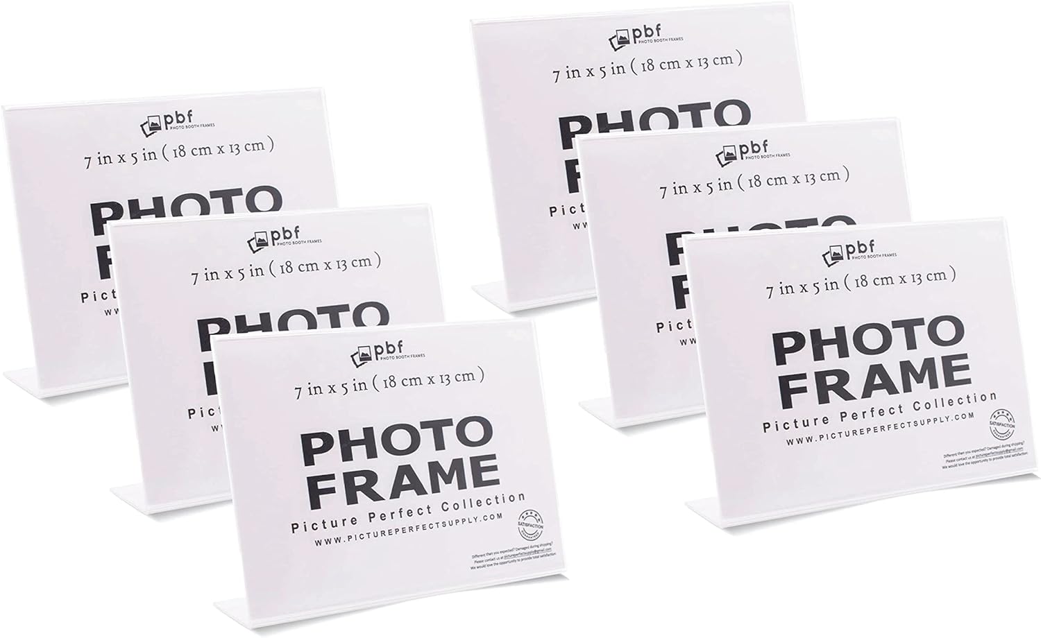 Photo Booth Frames 7x5 Inch Clear Acrylic Display, Slanted Back 7x5 Horizontal