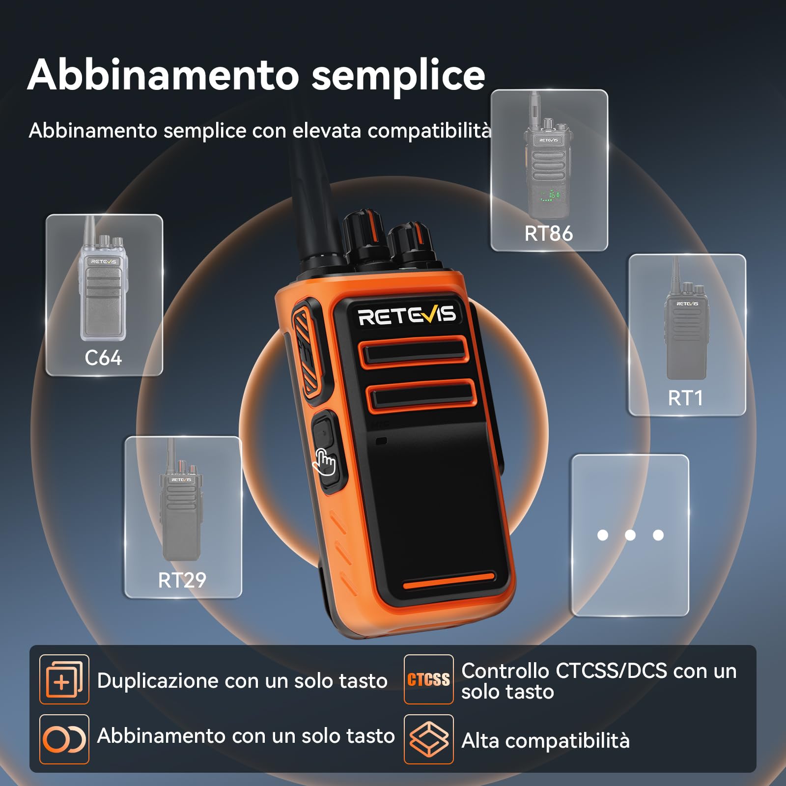 Retevis C66 Walkie Talkie Robusto, Ricetrasmittente Professionale