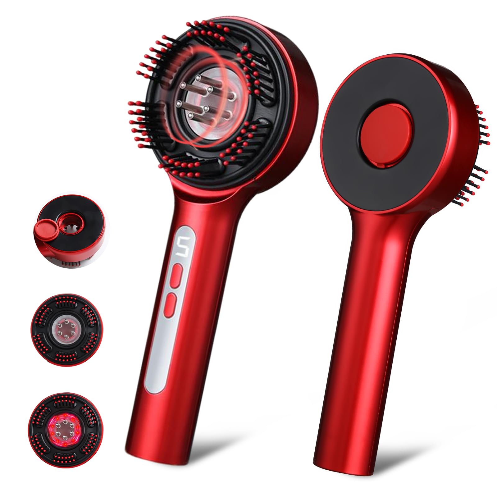 Trvtve 3-in-1 Electric Scalp Massage Comb, Hair Oil Applicator, Five-Level Head Scratching, Soothing and Relaxing to Prevent Hair Loss, Portable Home