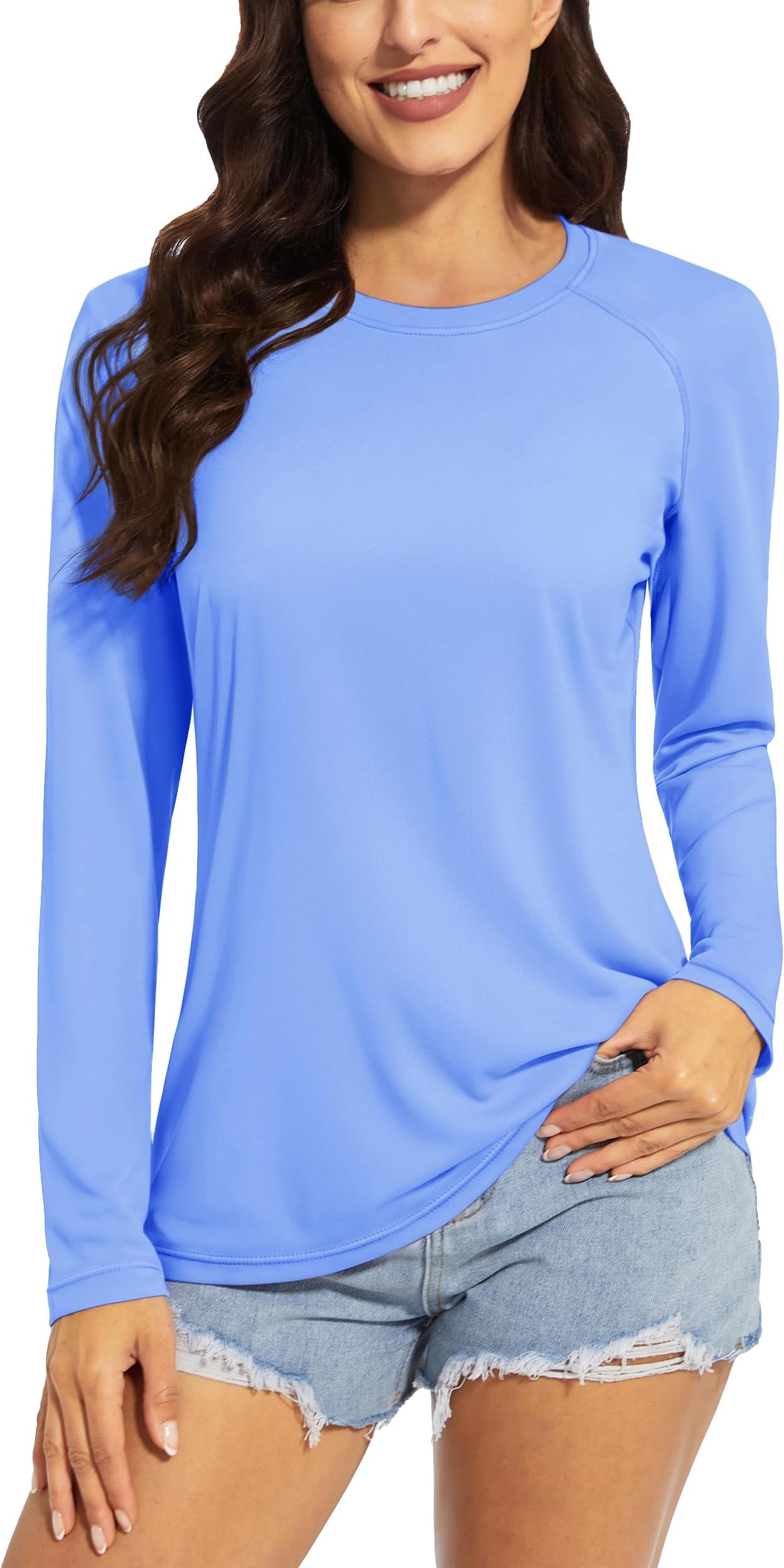 TACVASENWomen's Sun Protection Shirt Long Sleeve Running Sport Workout Rash Guards Tops
