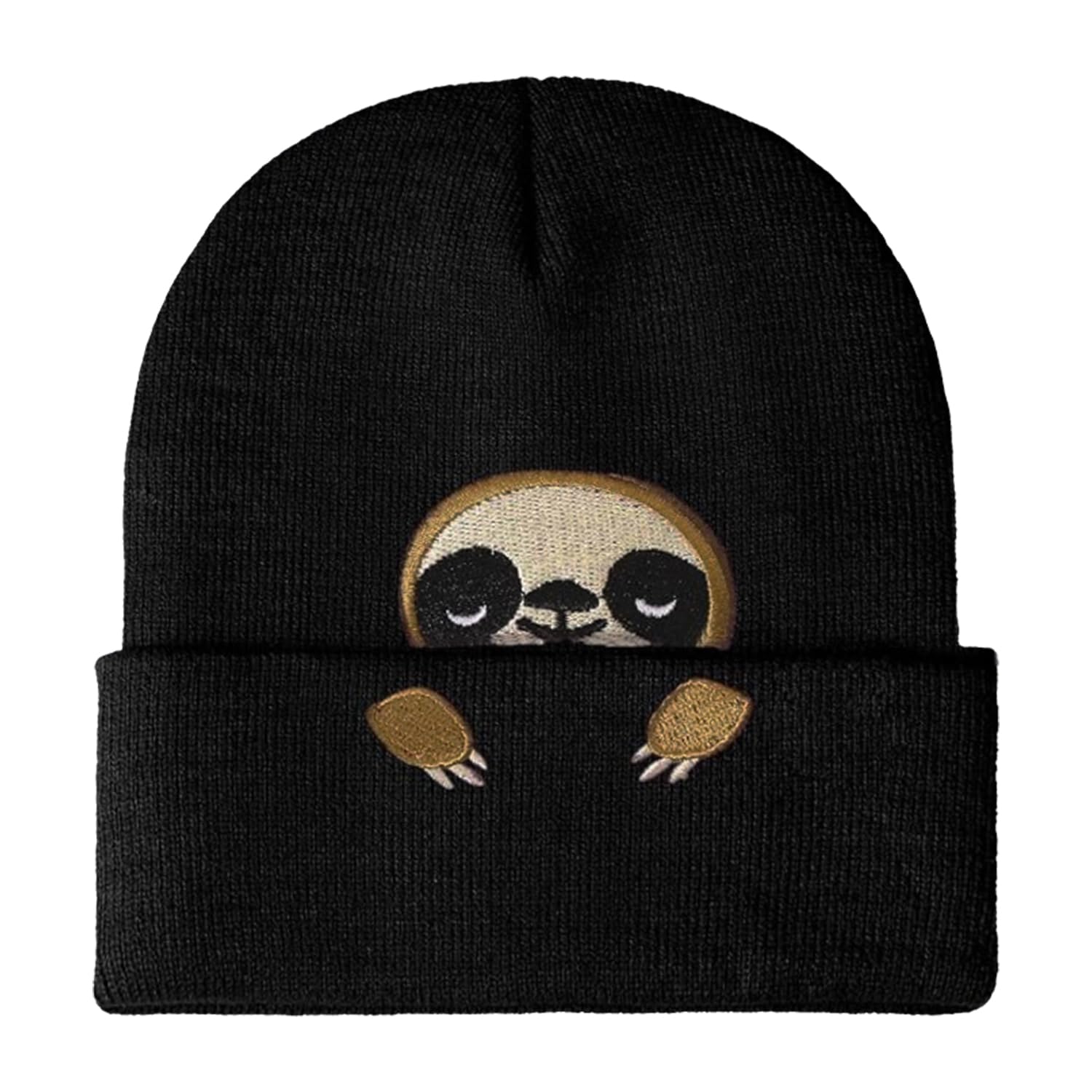DIPZO Sloth Wintermütze für Damen und Herren, Tiermotiv Bestickt, warme Mütze, lustiges Geschenk für Faultierliebhaber zu Weihnachten oder Geburtstag