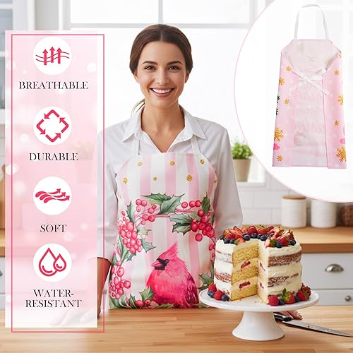 Miniatura 9 de Suhine Paquete de 12 delantales de Navidad a granel, color rojo y negro, delantales divertidos de Navidad, delantales navideños para cocinar y