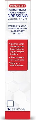 Miniatura 4 de All Health Cubierta transparente impermeable para heridas, 2.36 x 2.75 pulgadas, 16 unidades