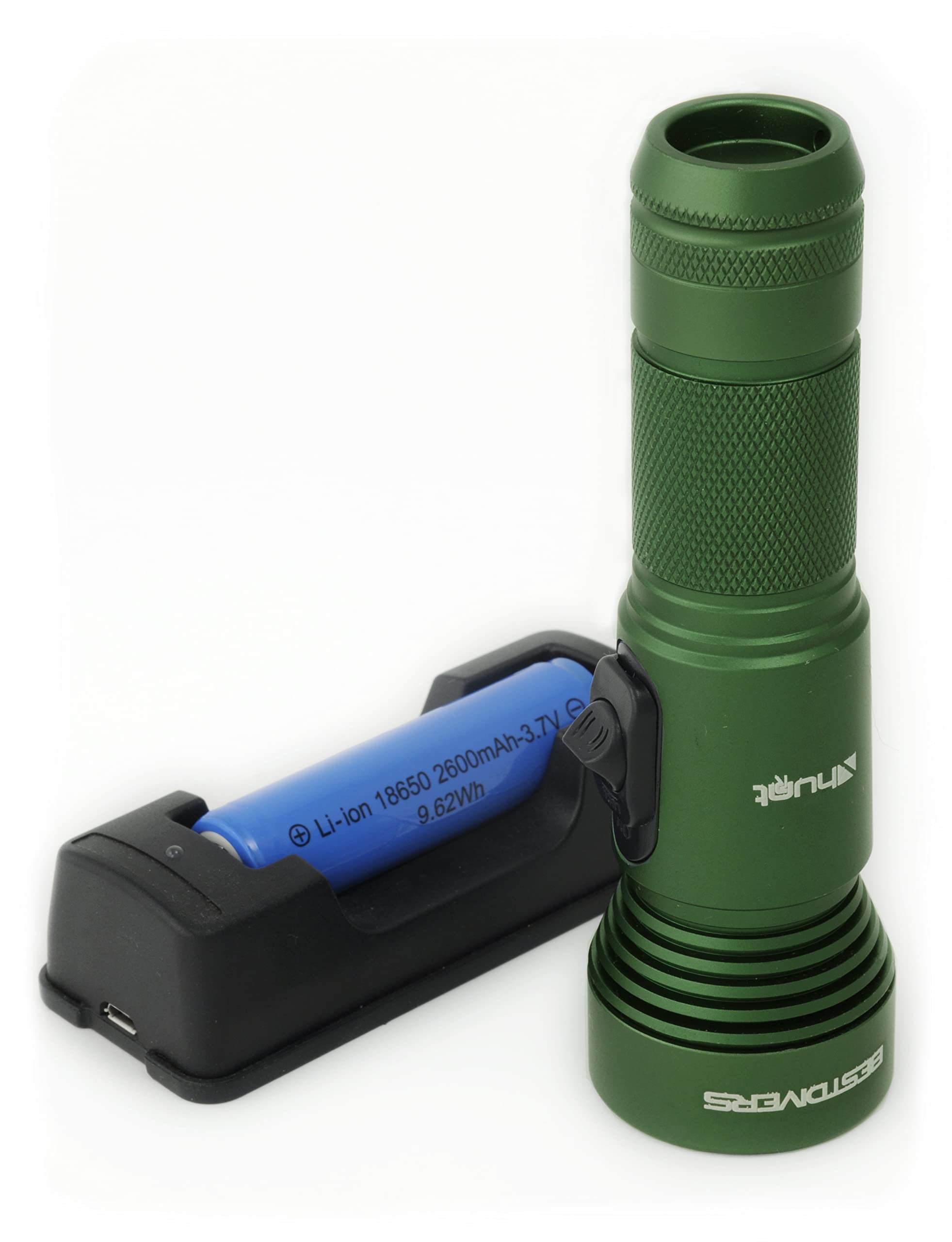 Best Divers | X-Hunt-R Torcia Sub Ricaricabile 920 Lumen 18650 | Verde