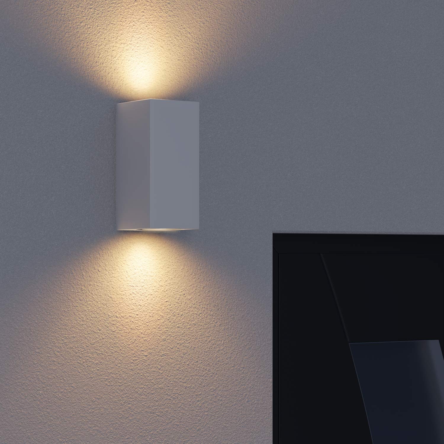 ALSE Außen-Wandleuchte Schwarz – Mit GU10 Fassungen, IP54, Up & Down Licht, Inkl. 2 LED-Lampen