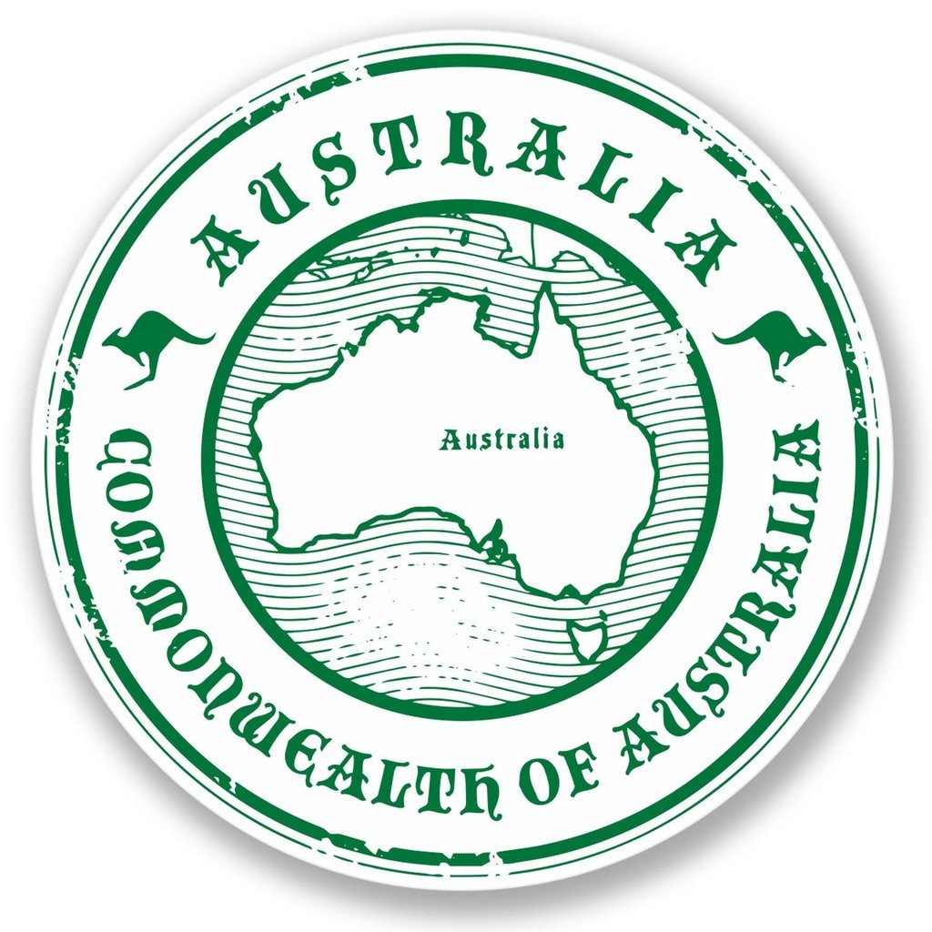 Destinationvinyl Multi 2 X 10Cm/100Mm Australia Window Cling Sticker Car Van Campervan Glass #4210