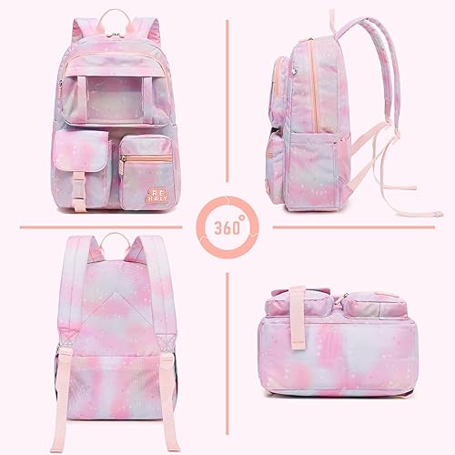 Miniatura 2 de REHALY Mochilas infantiles para niñas, lindas mochilas escolares para niños para escuela primaria, escuela primaria, mochila escolar de teñido