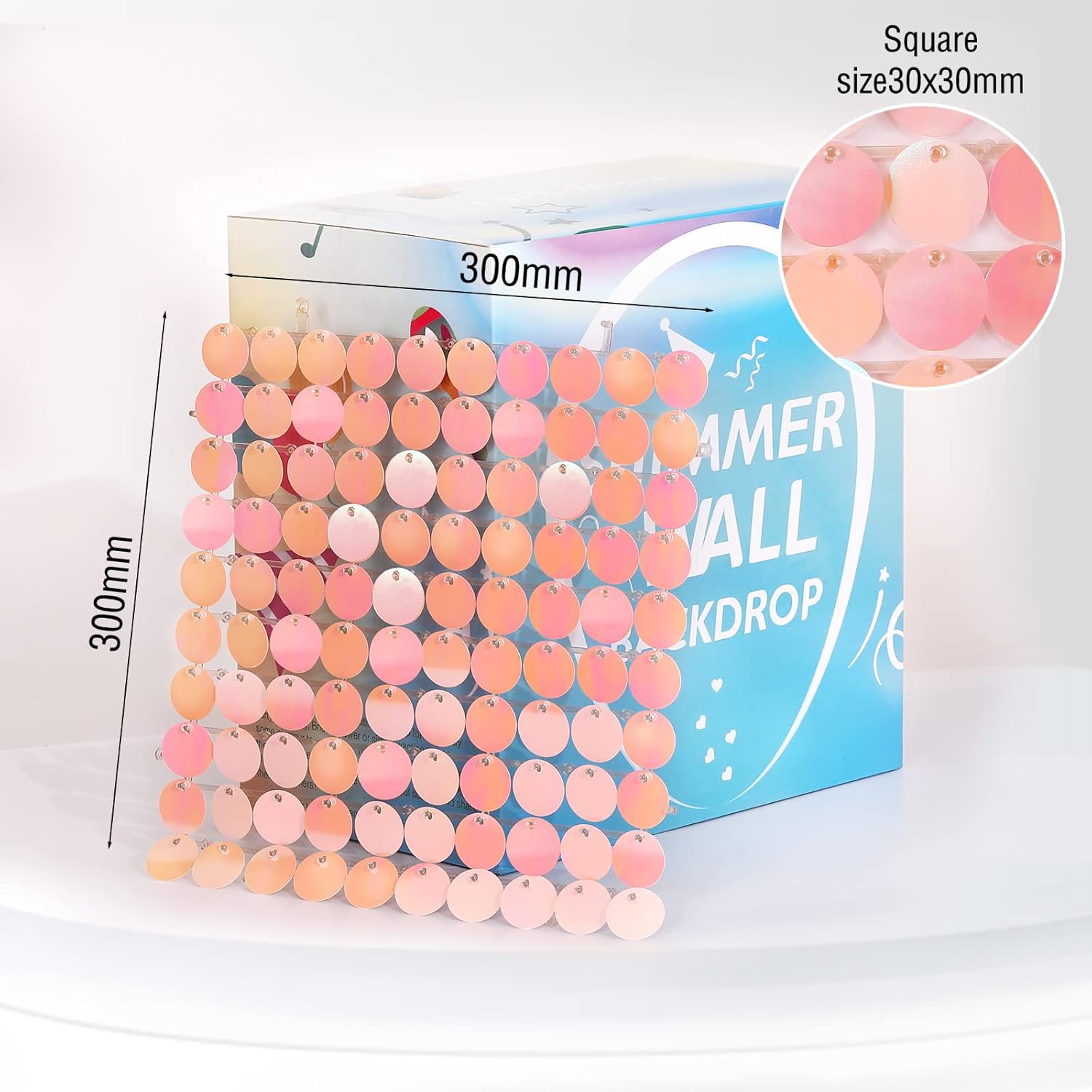 Gold Pink Shimmer Wall Backdrop 24 Panels Sequin Round Backdrop DIY Party Shiny Decor for Wedding Baby Shower Birthday Party gold pink ( see the pictures for the color)