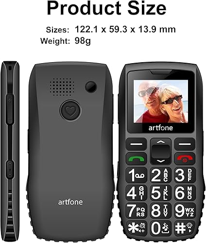 Miniatura 6 de C1+ 4G - Teléfono celular con botón grande Volte desbloqueado para personas mayores, teléfono móvil básico para el botón SOS para personas mayores,