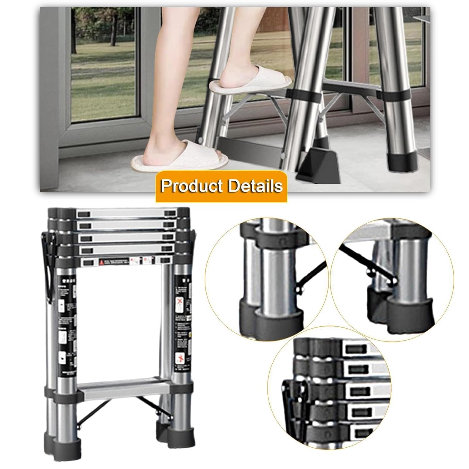 STARTIST 伸縮はしご 伸縮はしご Aフレーム 機能的 実用的 式ステップ ステンレススチール 頑丈