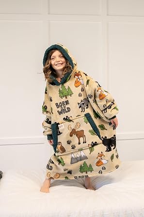LazyOne Oversized Kid Blanket Hoodie, Oversized Hoodies for Girls and Boys, Wearable Blankets