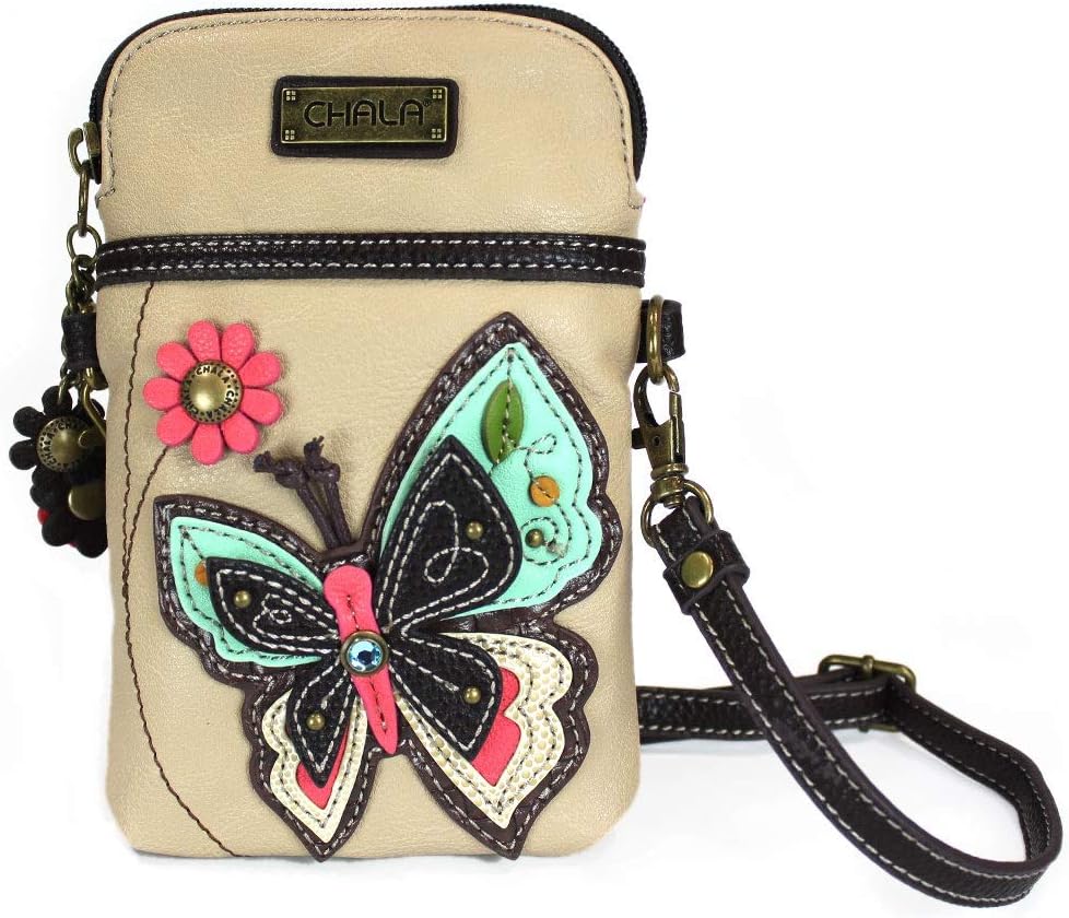 CHALA Handbags Collection - Gift For Butterfly Lovers (Ivory Butterfly Phone Purse)