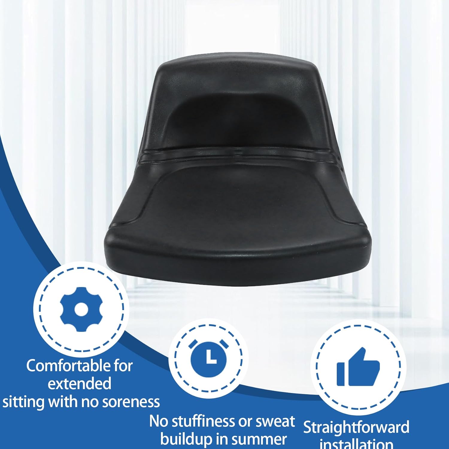 WFLNHB High Back Lawn Mower Seat Black Replacement for John Deere Engine