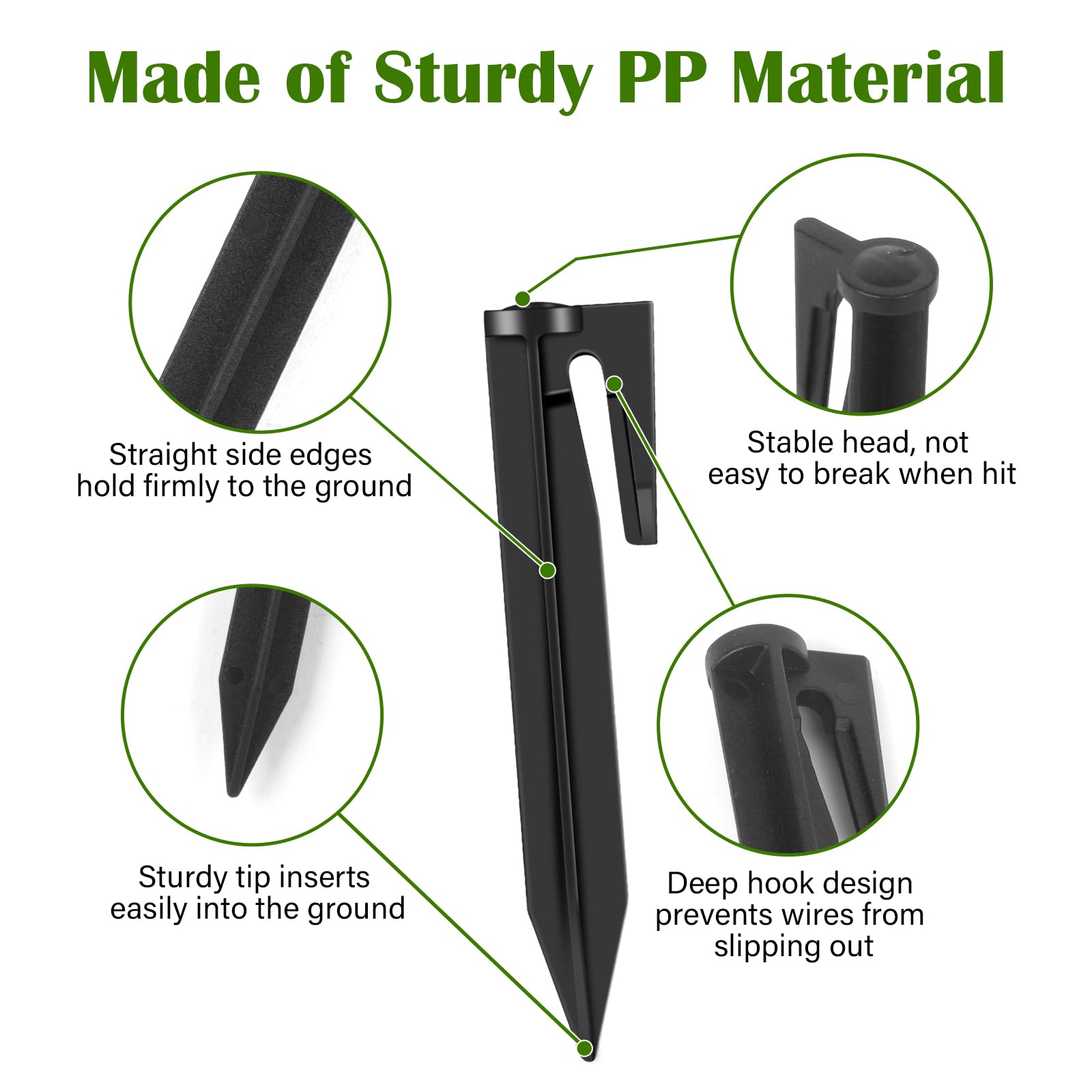 100 Pièces Piquet Fil Robot Tondeuse, Crochet Pour Robot Tondeuse, Piquets De Fixation En Plastique Robuste, Piquets De Fixation Pour Câbles Périphériques, Pour Définition De Surface De Jardin