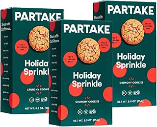 Gluten Free Partake Foods Crunchy Vegan Cookies – 3 Box Holiday Sprinkle Cookies| Vegan | Dairy Free, Nut Free, Egg Free, ...