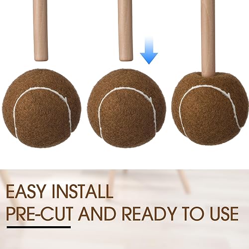 Miniatura 3 de Treela Paquete de 16 pelotas de tenis precortadas para sillas, pelotas antideslizantes para patas de goma, cubiertas de tenis para muebles, patas y