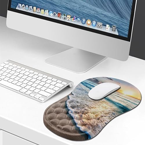 Miniatura 6 de Hokafenle Alfombrilla ergonómica para mouse con soporte de muñeca, reposamuñecas para aliviar el dolor en el túnel carpiano, con espuma