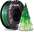 Sovol 3D Printer PETG Filament 1.75mm, Gradient Multicolors Filaments Material, 1kg (2.2lbs), Dimensional Accuracy +/- 0.03 mm, Fit Most FDM Printer, Green
