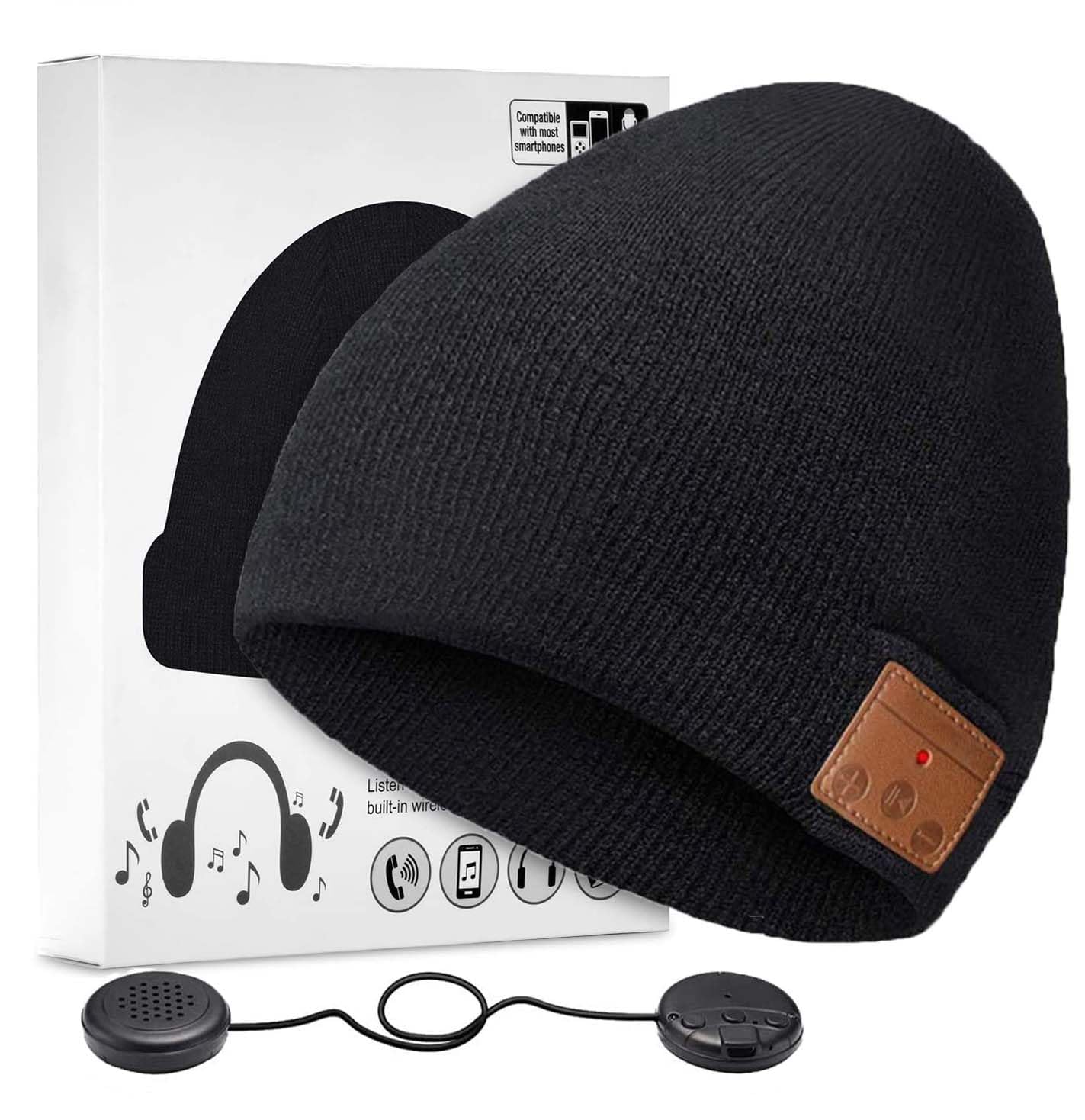 Bluetooth Beanie Hat, Bluetooth Winter Music Hat Knit Running Cap Men with Stereo Speakers Wireless Hats Unique Gift for Women/Men