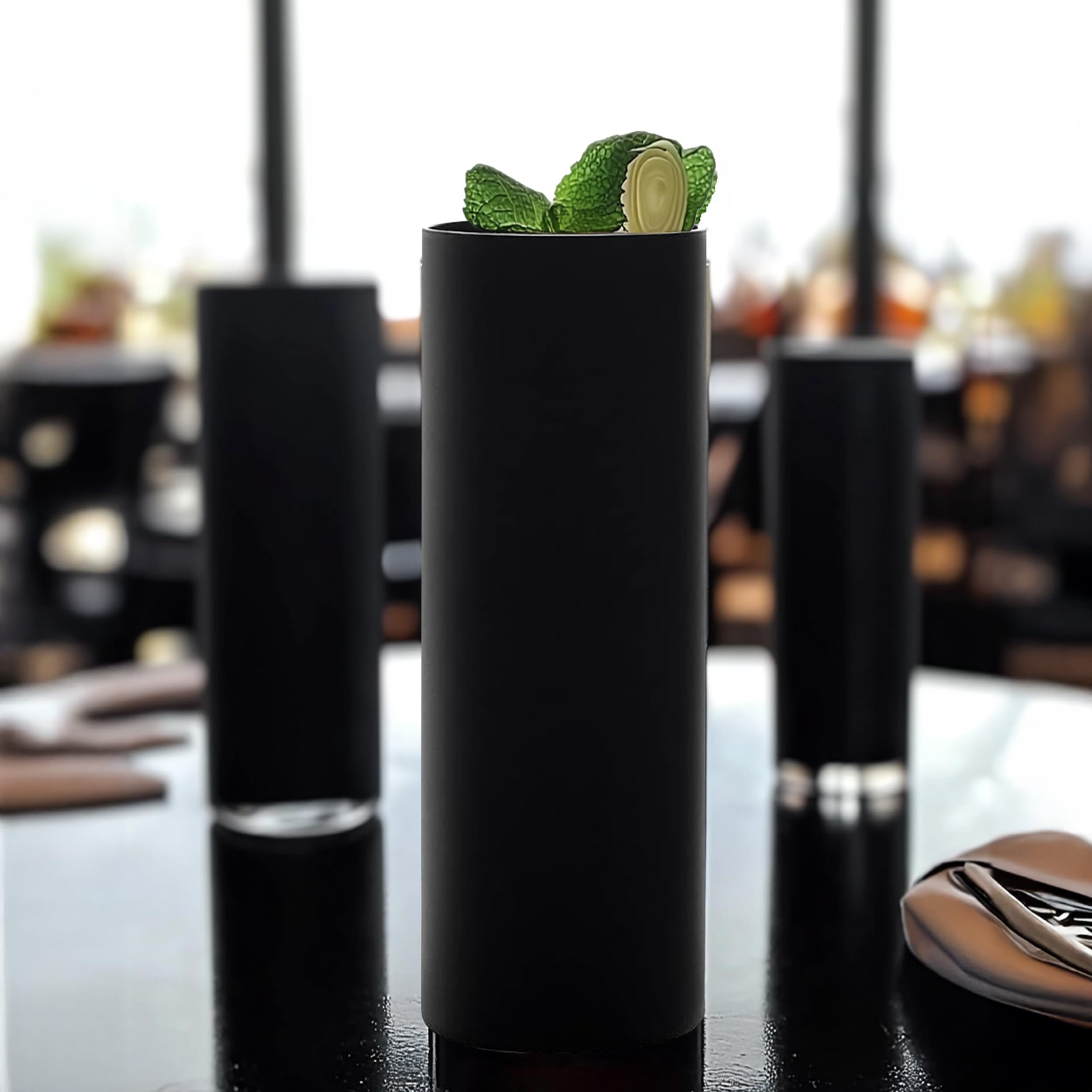 Stölzle Lausitz New York Bar - Set di 6 bicchieri da cocktail da 320 ml, colore nero opaco, per cocktail, lavabili in lavastoviglie, bicchieri da bar in cristallo