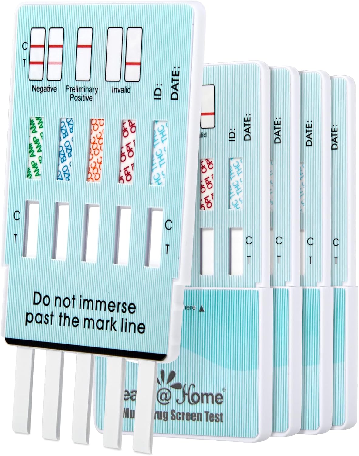 Easy@Home Multi-Drug Screen Test - Urine Drug Test Kit Testing 5 Most Used Drugs Amphetamine (AMP), Cocaine (COC), Morphine (OPI 2000), Oxazepam (BZO), Cannabinoids (THC 50) - #EDOAP-754 (50 Pack)