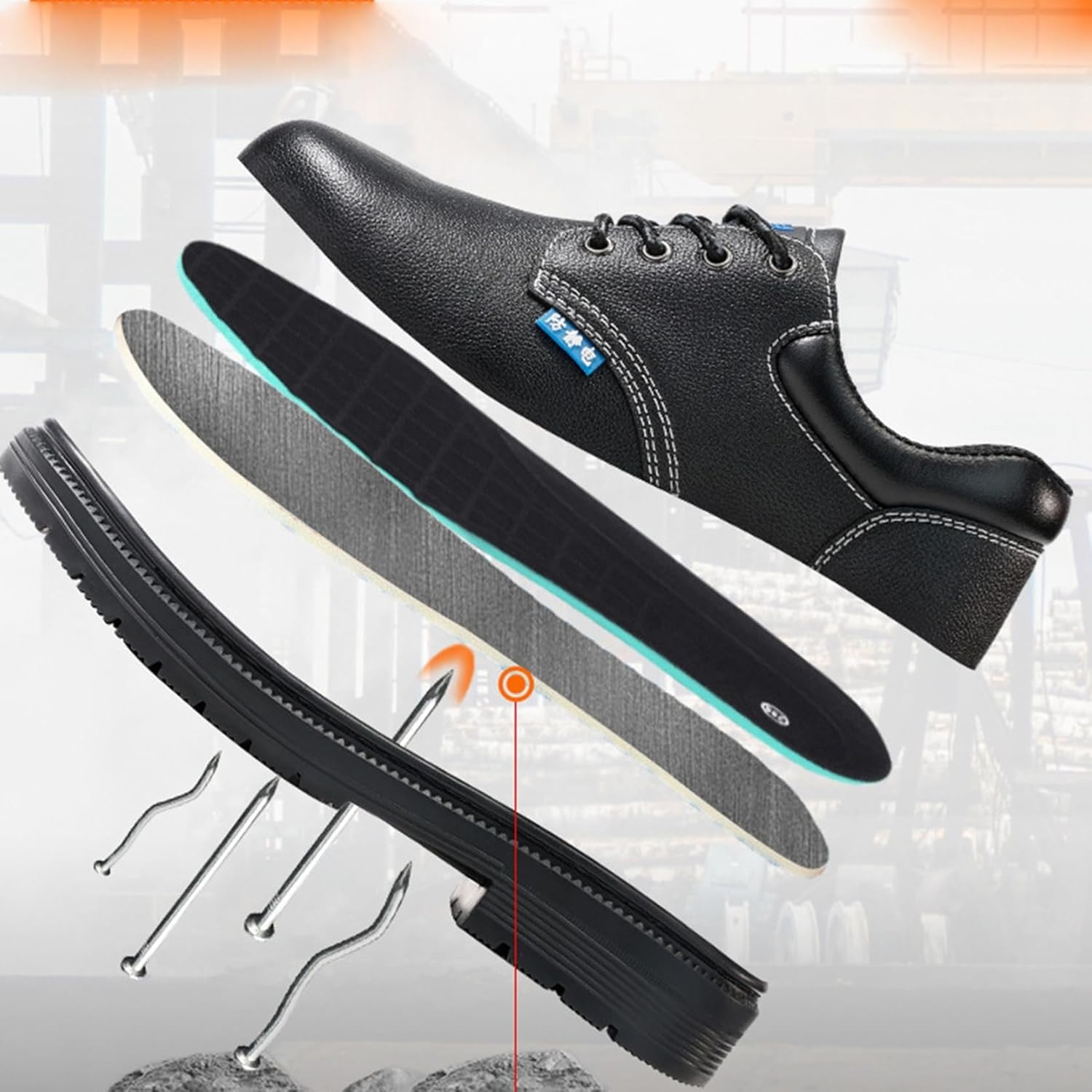 [Muluso] 安全靴 静電気防止 スニーカー 絶縁靴 ワークシューズ メンズ レディース 鋼製先芯入り 釘踏み抜き防止 耐滑 耐