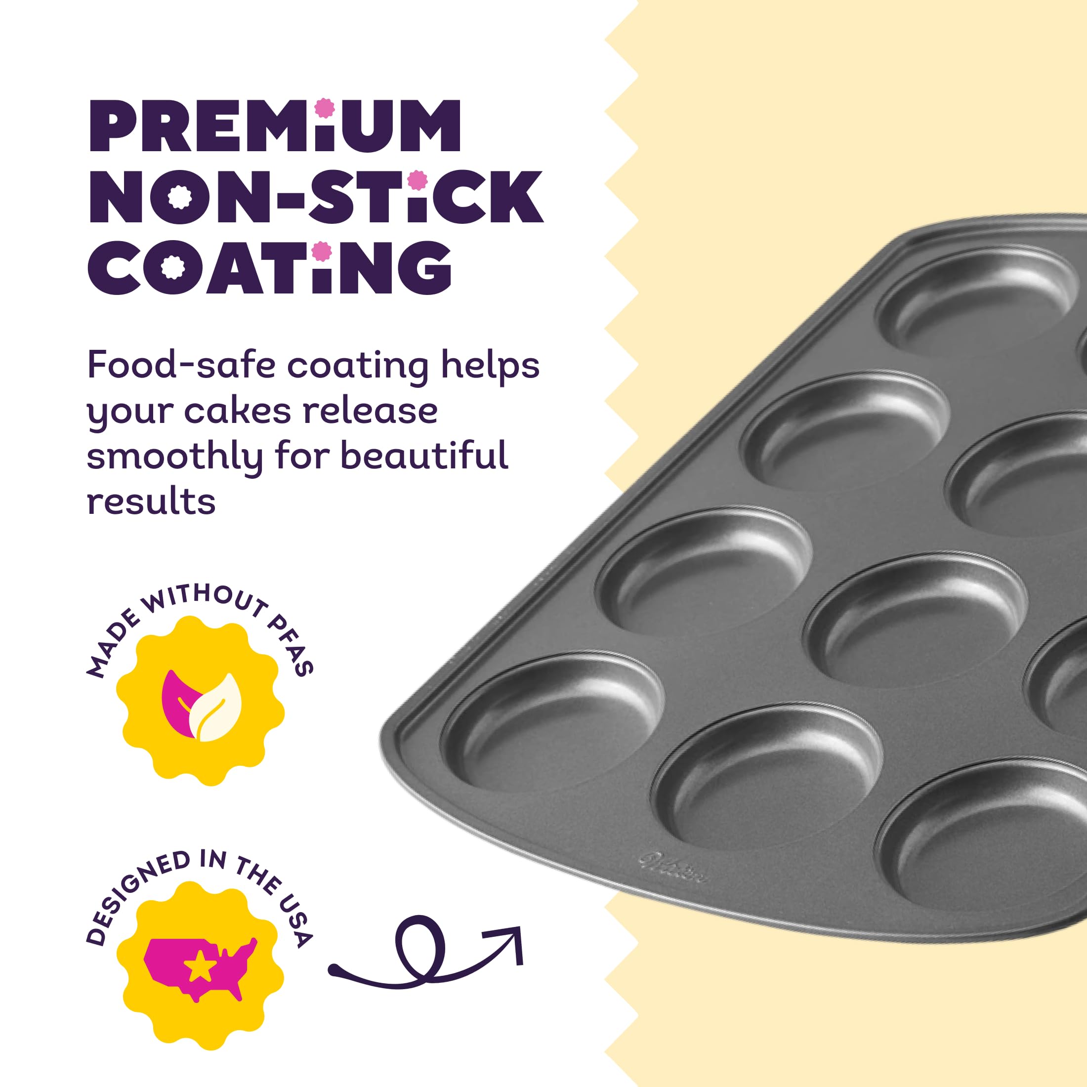 Wilton Gold Non-Stick Muffin Top Pan - PFAS Free -4