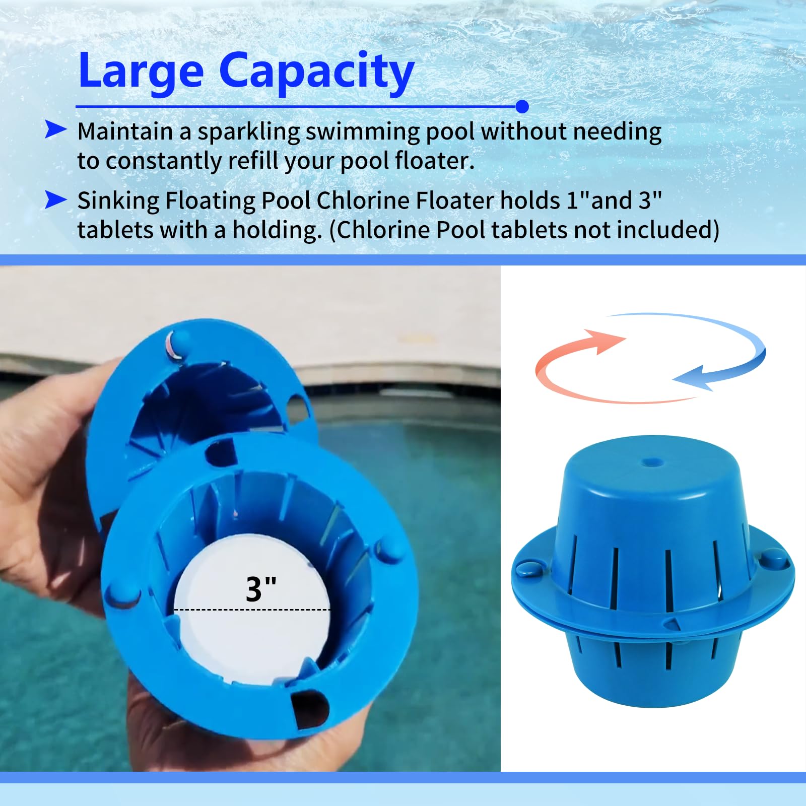 Sinkender schwimmender Pool-Chlorspender, Chlorine Pool Dispenser