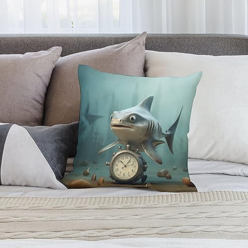 Miniatura 7 de HighonHi Funda de cojín de 12 x 12 pulgadas, diseño de tiburón, para exteriores, cuadrada, decorativa, para amantes de los animales del océano,
