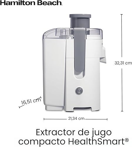 Miniatura 7 de Hamilton Beach HealthSmart - Exprimidor centrífugo compacto, canal de alimentación de 2.4 pulgadas para frutas y verduras, fácil de limpiar, sin