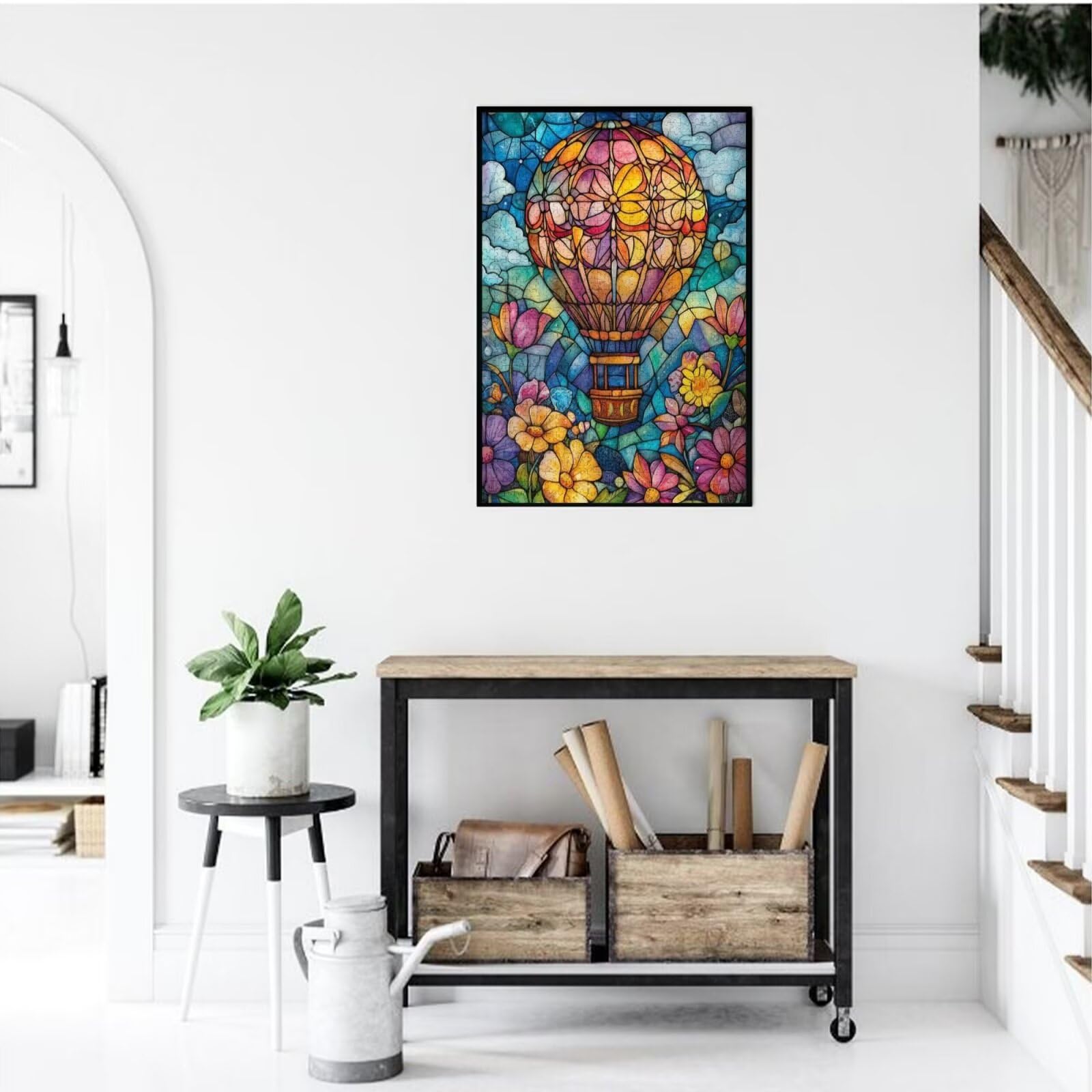 Fleur Puzzle Montgolfière 3000 Pièces Adultes,DIY Puzzles Classiques Art avec Boîte d'emballage et Photos de Référence,Relaxation/Soulagement du Stress/Jeux Amusants,Creatif Cadeau pour Femme M-1810