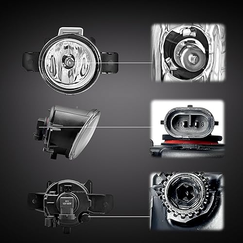 Miniatura 9 de Luces antiniebla LED para parachoques Dodge Charger 2015, 2016, 2017, 2018, 2019, 2020, luces antiniebla con interruptor y arnés (lente transparente)