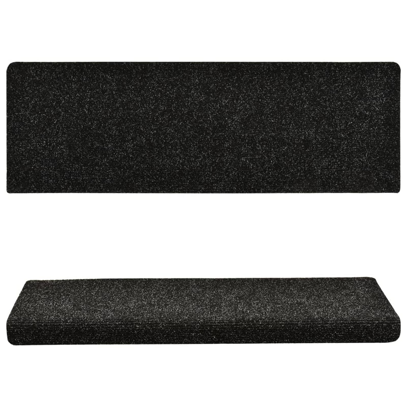 ShGaxin Treppenmatten 10 STK Stufenmatten, Treppenteppich, Treppenstufen Matten, Treppenschutz, Stufenteppich, Treppenstufenmatten, Schwarz 65x25 cm Nadelvlies