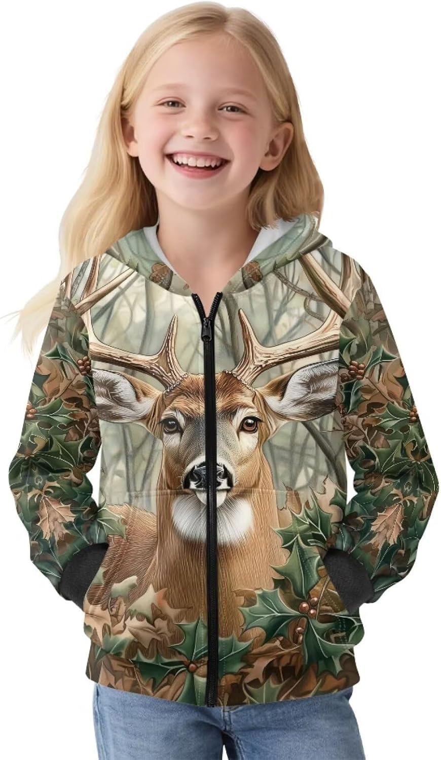 Kids Zip up Hoodies for Girls Warm Fleece Winter Jacket 6-16 Years, Comfy Hooded Sweatshirts with Pockets