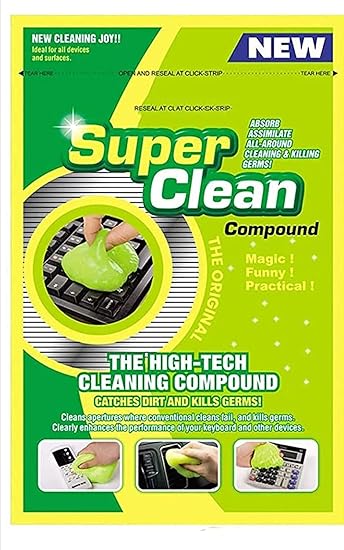Magic Gel Cleaner for Car Interior Dust Cleaner for Keyboard Computer Laptop Home & Office Window Grill Electronics Cleaning Gel (Green) (Pack of 1)