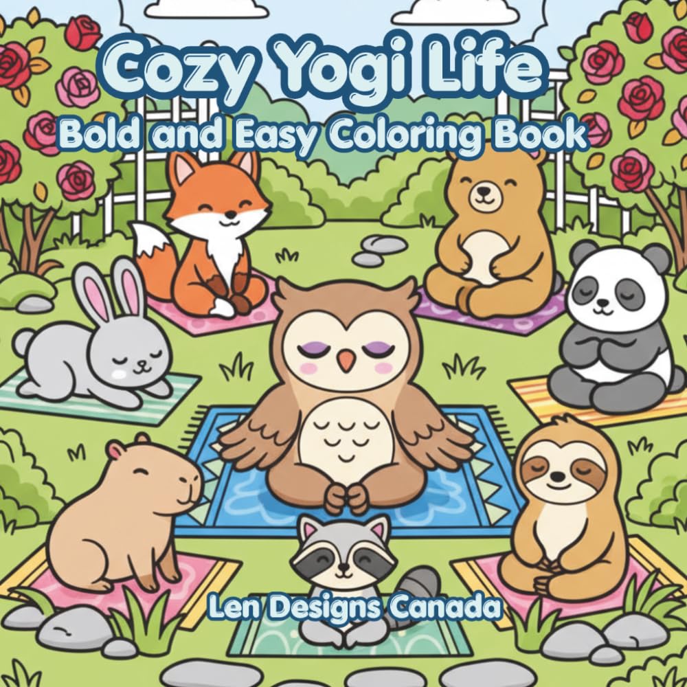 Cozy Yogi Life: Bold and Easy Coloring Book