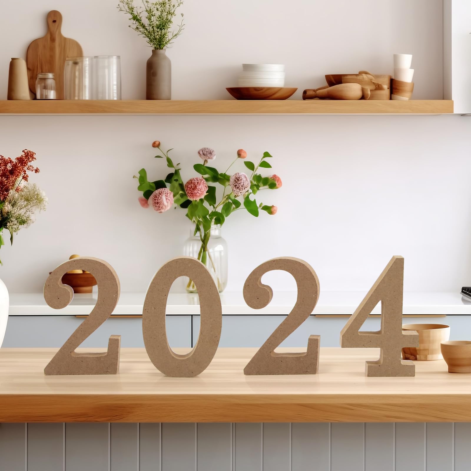Taozoey Standing Wooden Letters, Wooden Letters for Crafts, DIY Letter, Home Lettering, Untreated Decorations for Home Wall - Image 3