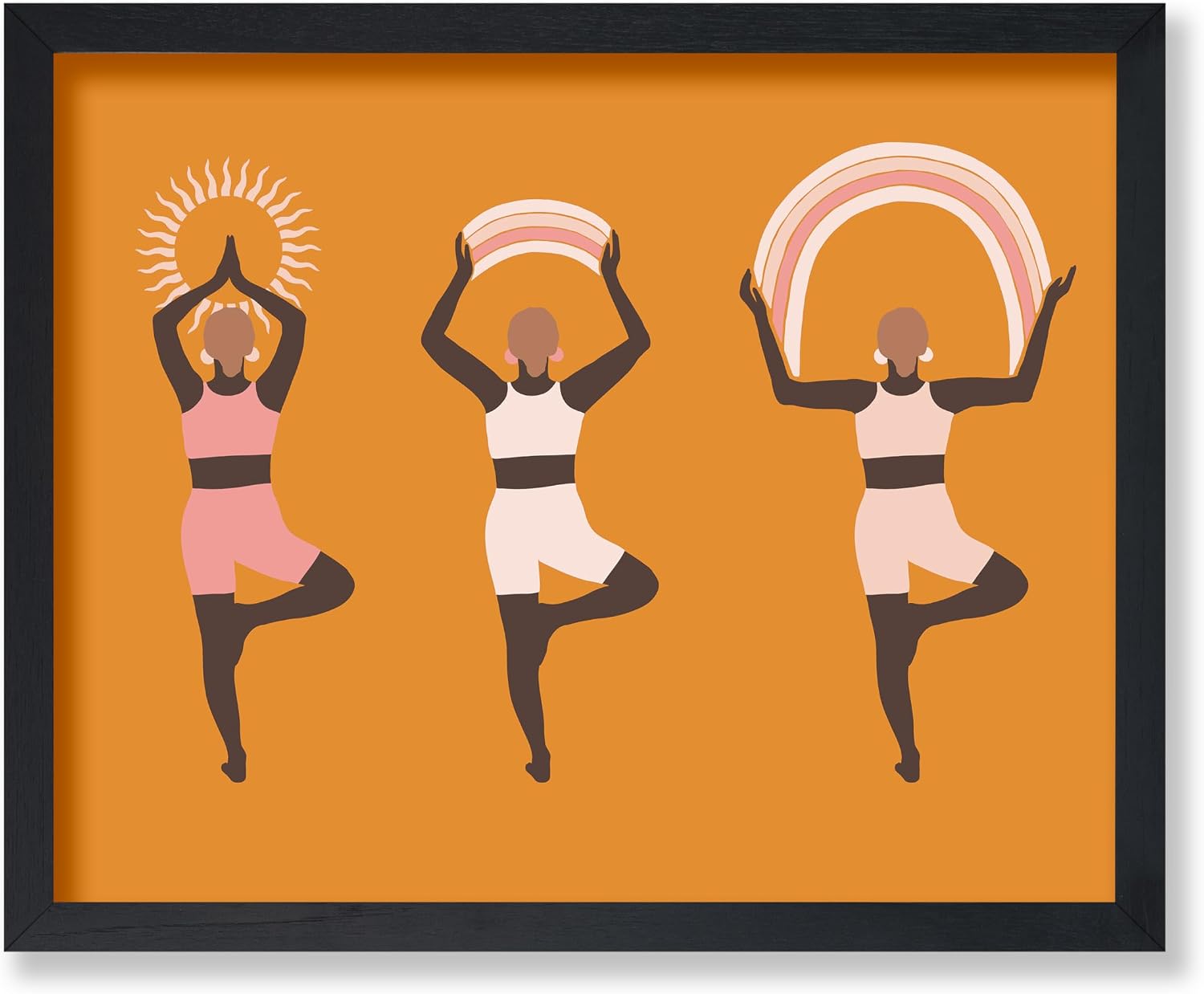 Poster Master Yoga Print - Meditation Poster - African American Art - Mental Balance Wall Design - Gift for Men & Women - Chic Boho Decor for Spa Room or Yoga Studio - 8x10 UNFRAMED Wall Art