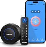 Philips Wi-Fi Smart Lock, transformez votre Deadbolt existant en une porte intelligente, intégrée WiFi, APP Télécommande, Entrée sans clé, Auto-Lock, Alarme multiple - Noir mat