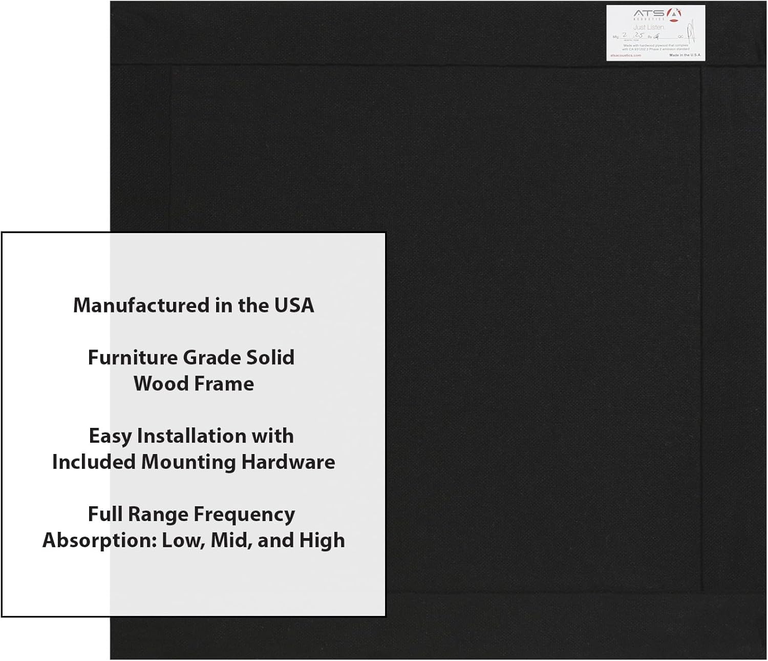 ATS Acoustics Bass Trap Full Range Sound Absorbing Echo Reducing Studio Acoustic Wall Panel 24" x 24" x 4" (Pitch)