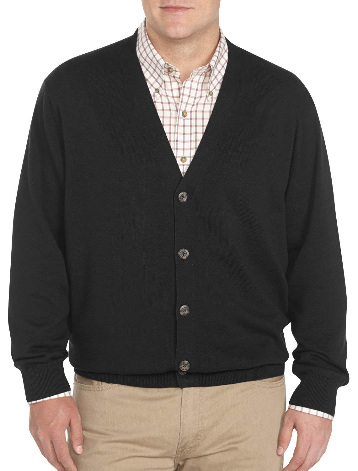 Harbor Bay by DXL Big and Tall V-Neck Cardigan Sweater