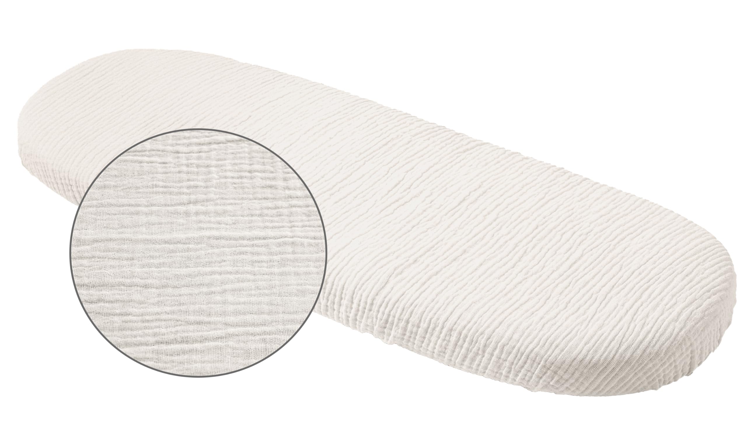 Medi Partners Sabanas Cuna Bebe 86x40 Sabana Bajera Capazo Set de 3 Funda Colchon Combiador para Carro - 100% Algodón Muselina Universal Minicuna Moises Sábanas Carrito (Beige-Blanco-Gris) — view 5
