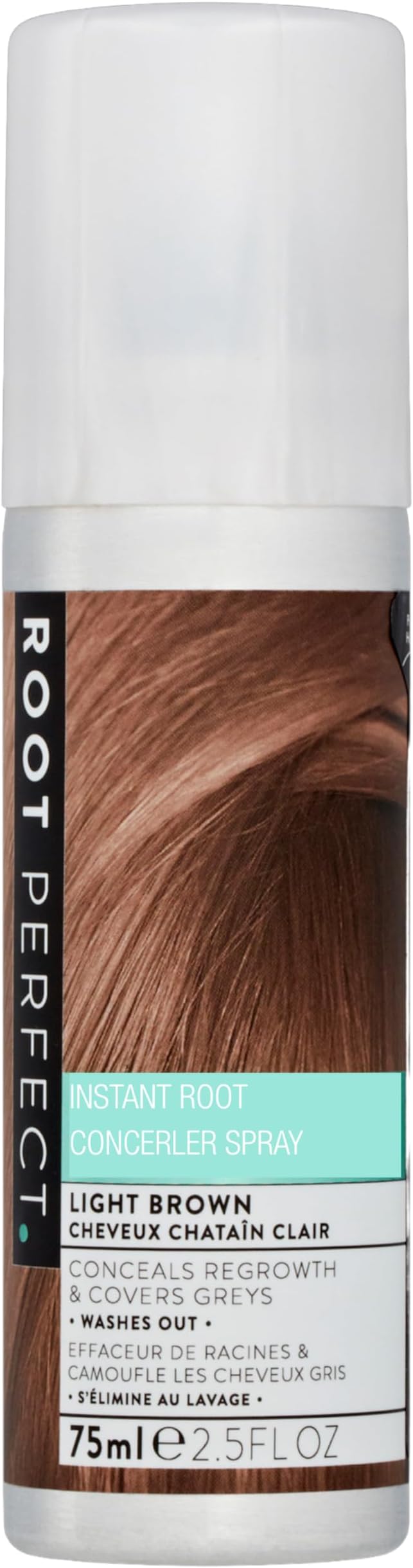 Light Brown Root Touch Up Spray - Instant Gray Hair Cover Up - Quick Concealer for Women & Men - Hair Color Refresh - Seamless Coverage, Natural Look 75ml