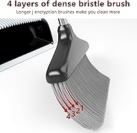 Vista 4 de Juego combinado de escoba con recogedor de 54 pulgadas de mango largo para el hogar, oficina, cocina, limpieza (negro y gris)