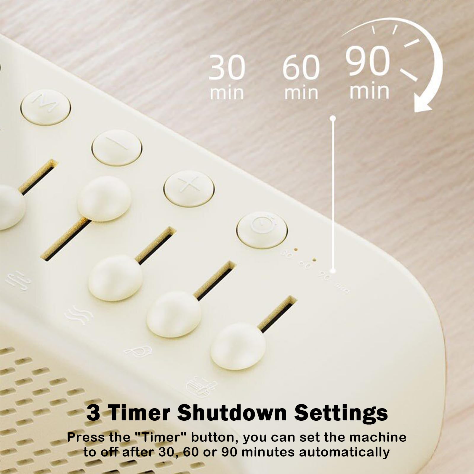 Máquina de ruido blanco, máquina de sonido portátil para dormir para bebé adulto con altavoz Bluetooth, compatible con tarjeta TF, temporizador de luz nocturna, sonido de ayuda para dormir, 8 opciones