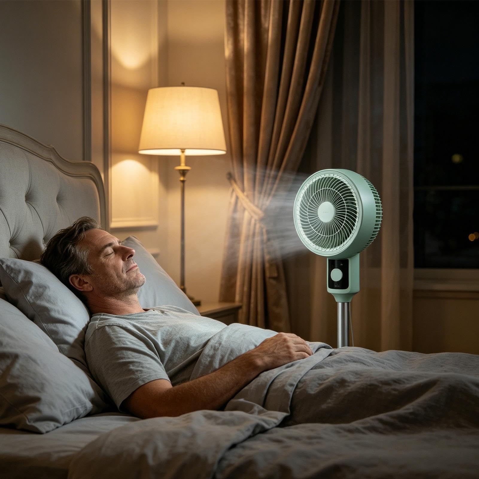 Ventilador de pie 3 Velocidades, Silencioso y Altura Ajustable | Ventilador de pie para dormitorio Para oficina en casa, dormitorio, sala de estar, dormir, siesta, descanso y trabajo