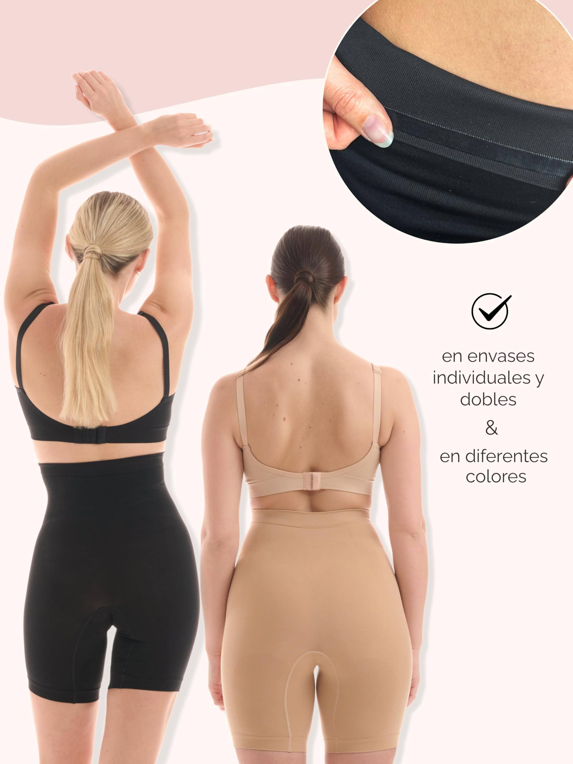 Herzmutter Braguitas Moldeadoras - Shapewear Abdominal - Apoyo después de Nacimiento, Embarazo, Cesárea - Faja de Cintura Alta - Posparto - Piernas largas - Sin Costura - 5600
