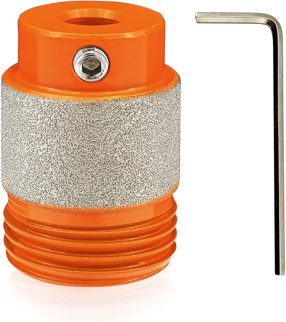 BGTEC Stained Glass Grinder Bit - 1 External Thread, Copper & Chrome, Glass, Ceramic, Stone