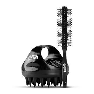 Beardo Advance Scalp Massager & Roller Brush for Men | Men Accessories | Soft Silicone Bristles for Dry Massage, Oil & Shampoo | Hair comb (Set of 2)